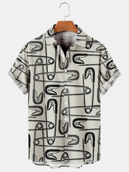 

Men's Printed Casual Breathable Hawaiian Short Sleeve Shirt, As picture, Men's Floral shirt