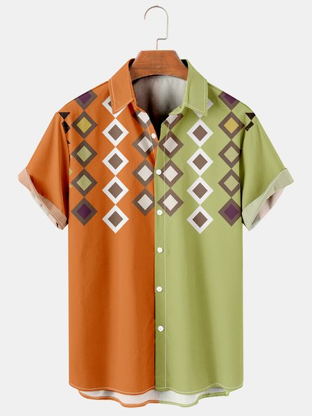 

Men's Printed Casual Breathable Hawaiian Short Sleeve Shirt, As picture, Men's Floral shirt