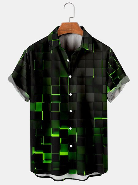 

Men's Printed Casual Breathable Hawaiian Short Sleeve Shirt, As picture, Men's Floral shirt