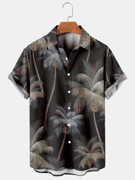 

Men's Printed Casual Breathable Hawaiian Short Sleeve Shirt, As picture, Men's Floral shirt