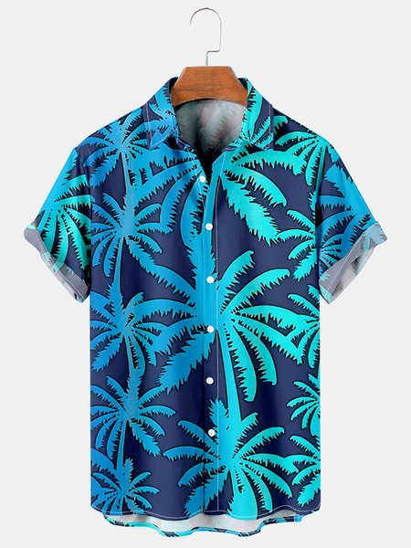 

Men's Printed Casual Breathable Hawaiian Short Sleeve Shirt, As picture, Men's Floral shirt