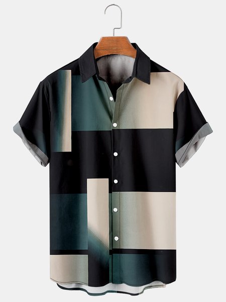 

Men's Printed Casual Breathable Hawaiian Short Sleeve Shirt, As picture, Men's Floral shirt