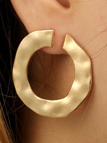 

Vintage Simple Gold Geometric Earrings, Golden, Earrings