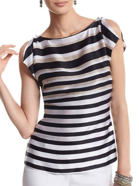 

Simple Regular Fit Crew Neck Short Sleeve Top, Black, Tops