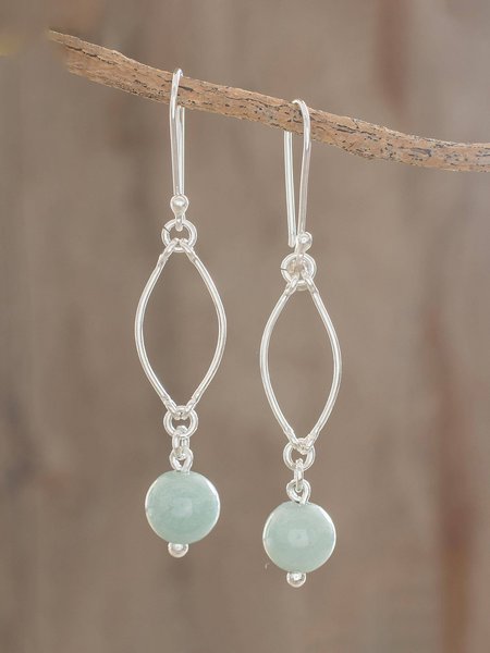 

Vintage Geometric Natural Stone Earrings, As picture, Earrings
