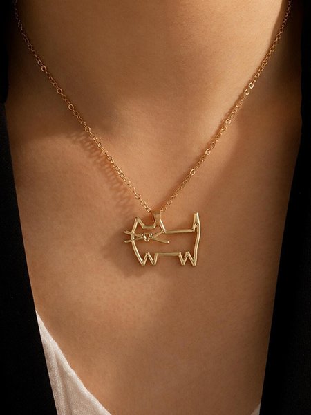 

Simple Metal Dog Necklace, Color2, Necklaces