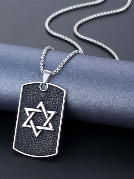 

Men's Military Hexagram Necklace, As picture, Men Necklaces