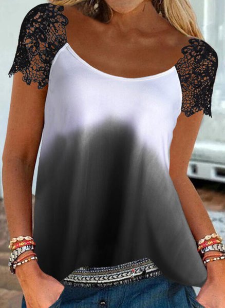

Ombre Basics Short Sleeve Tops, Multicolor, T-Shirts