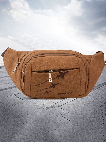 

men's retro casual chest bag waist bag, Khaki, Men Bags