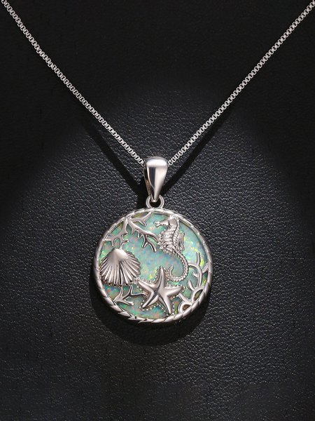 

Opal Sea Life Necklace, White, Necklaces