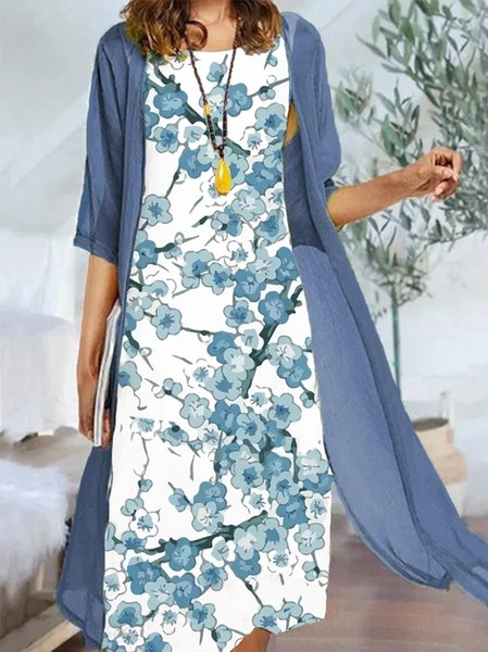 

Loosen Casual Two Piece Sets, Blue, Maxi Dresses