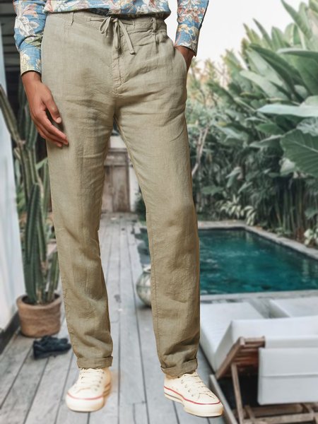 

Men's Cotton Linen Style Casual Pants, Khaki, Pants