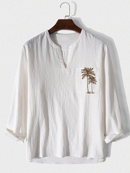 

Men's Hawaiian Casual Coconut Short Sleeve Shirt, White, Shirts ＆ Blouse