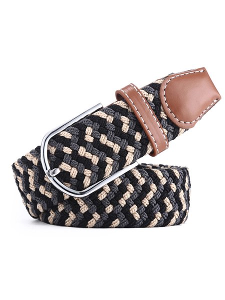 

Men's and women's woven elastic elastic belt, As picture, Men Other Acc