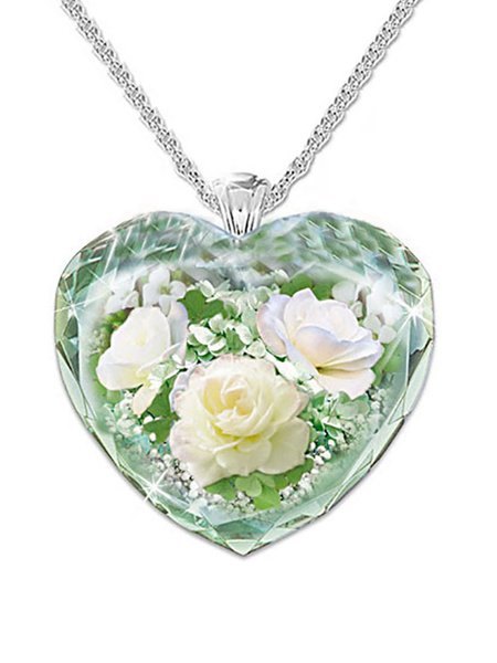 

JFN Crystal Rose Necklace, As picture, Necklaces