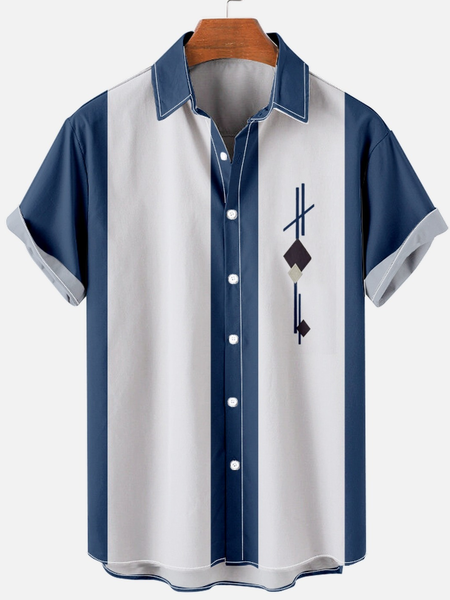 

Mens Camp Vintage Bowling Short Sleeve Shirt, As picture, Short Sleeves Shirts