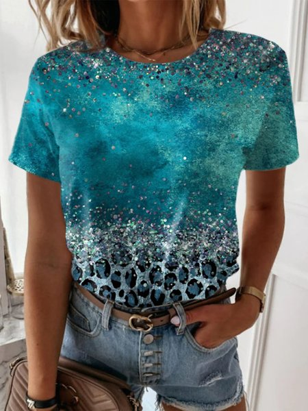 

Ombre Regular Fit Crew Neck Short Sleeve T-Shirt, Blue, T-Shirts