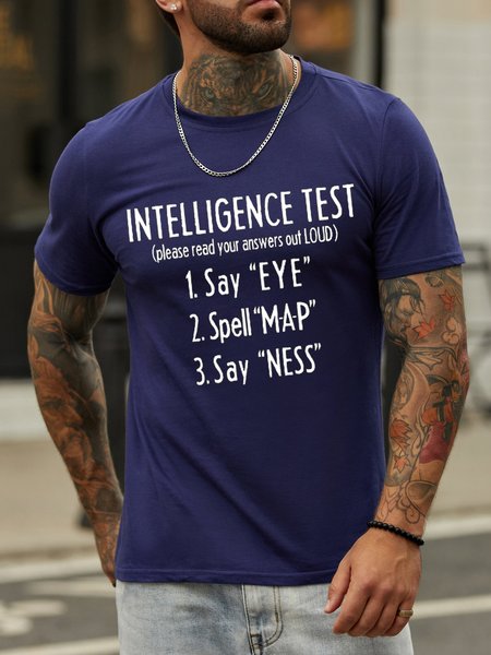 

Funny Sarcasm Intelligence Test T-shirt, Purplish blue, T-shirts