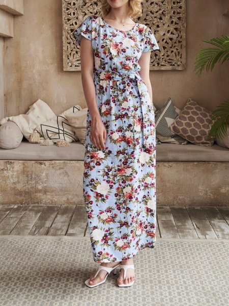 

Floral print spring new hot women's dress, Multicolor, Dresses