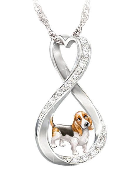 

Alloy Rhinestone Dog Necklace, Silver, Necklaces
