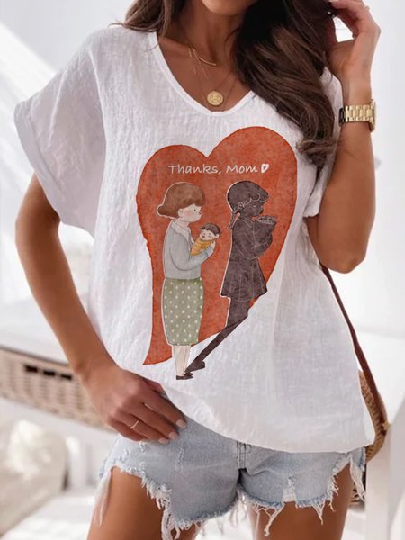 

Loosen Color Block Vacation Short Sleeve T-Shirt, White, T-Shirts