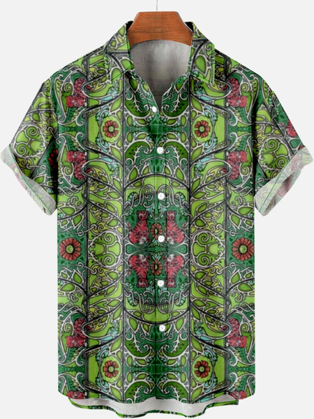 

Tiger Stripe Men‘s Short Sleeve Shirt, As picture, Short Sleeves Shirts