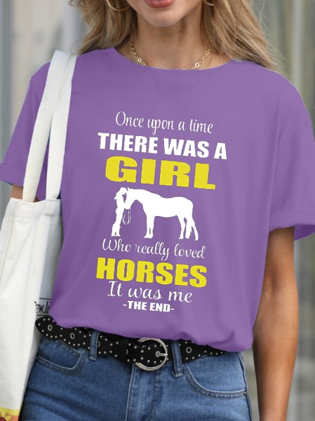 

There Was A Girl Who Really Loved Horses T-shirt, Purple, T-shirts