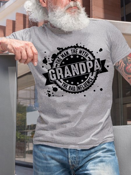 

Funny Grandpa Casual Simple Crew Neck T-Shirt, Light gray, T-shirts