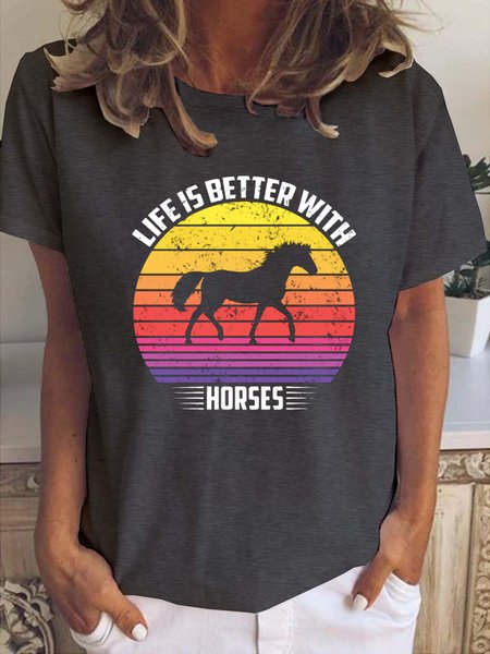 

Life Is Better With Horses T-shirt, Deep gray, T-shirts