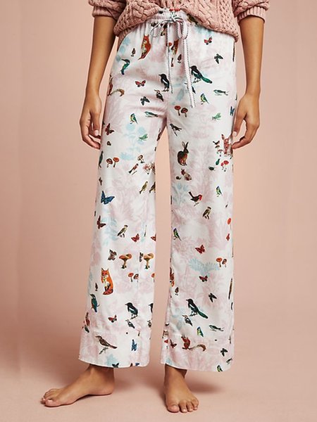 

Animal Loosen Pants, Light pink, Pants