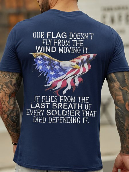 

Our Flag Does Not Fly The Wind Moving It Men's Short Sleeve T-Shirt, Blue, T-shirts