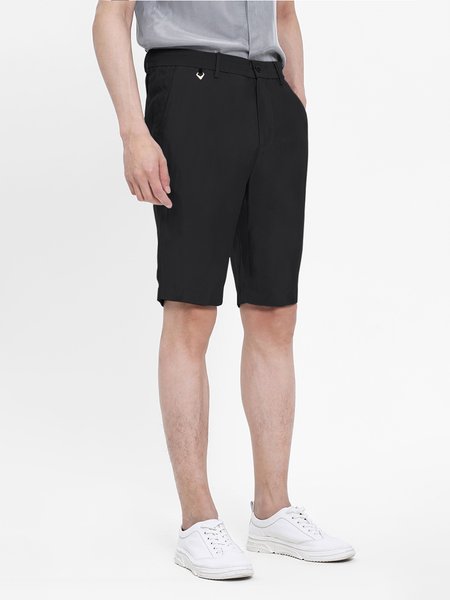 

Men's Wrinkle Resistant Elastic Waist Casual Shorts, Black, Shorts