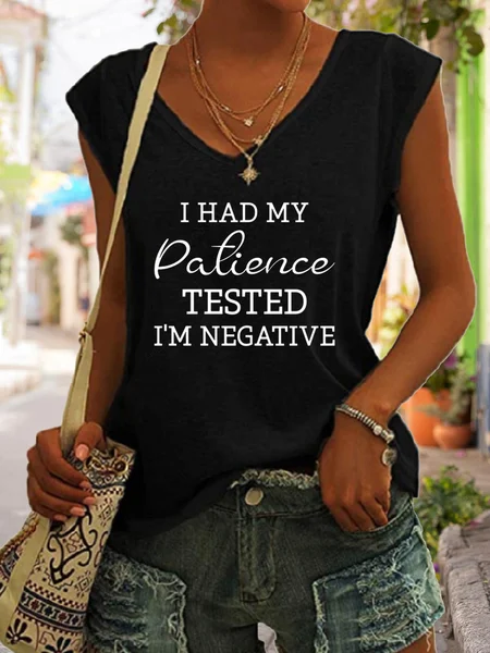 

I Had My Patience Tested I'm Negative Tank Top, Black, Tank Tops