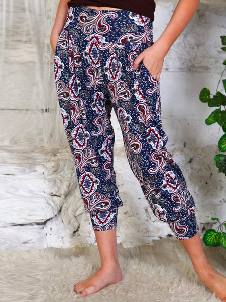 

Mother's Day Theme Ethnic Pattern Print Spring New Explosive Ladies Trousers, Multicolor, Pants