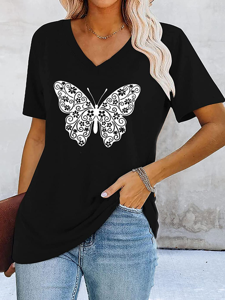 

Casual Dragonfly Regular Fit Short Sleeve T-Shirt, Black, T-Shirts