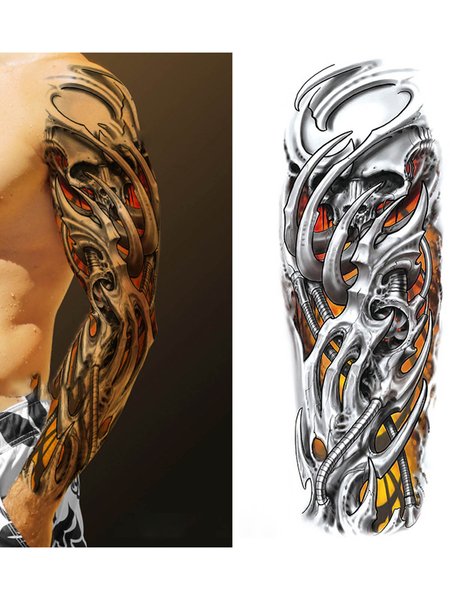 Men's Full Arm Tattoo Stickers, One-size, Men's Tattoo Stickers