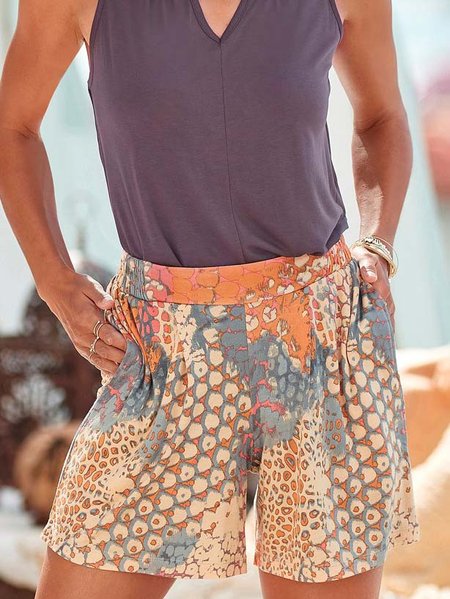 

Cotton Blends Loosen Casual Shorts, Multicolor, Shorts