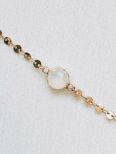 

JFN Minimalist Opal Clavicle Necklace, Golden, Necklaces