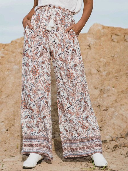 

Vacation Tribal Lace-Up Pants, Multicolor, Pants