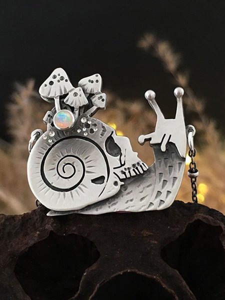 

Vintage Alloy Snail Mushroom Necklace, As picture, Necklaces