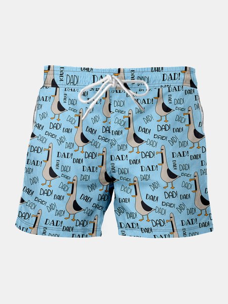 

Father's Day Graphic Men's Casual Beach Shorts, Blue, Men's shorts