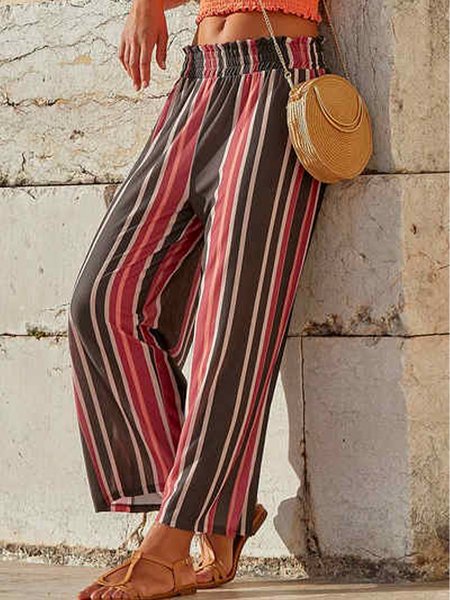 

Mother's Day Stripe Print Spring New Hot Women's Trousers, Multicolor, Pants