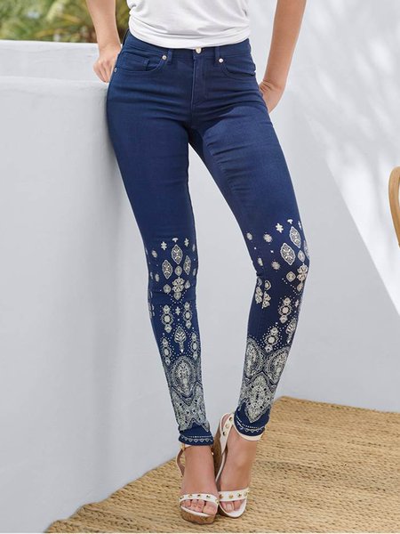 

Tribal Pockets Pants, Blue, Pants