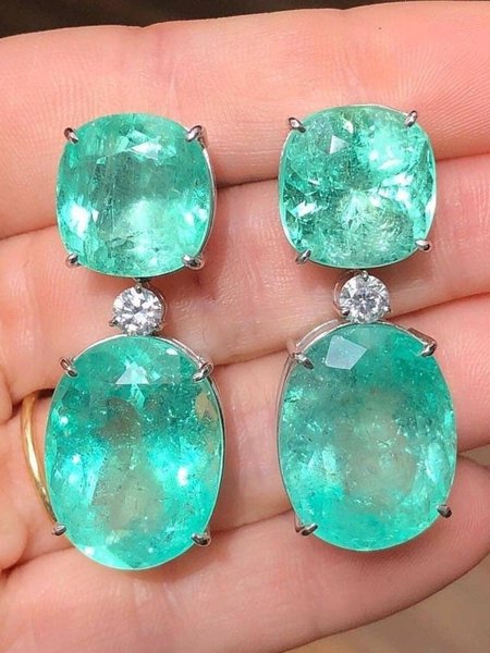 

JFN Colorful Crystal Earrings, Green, Earrings
