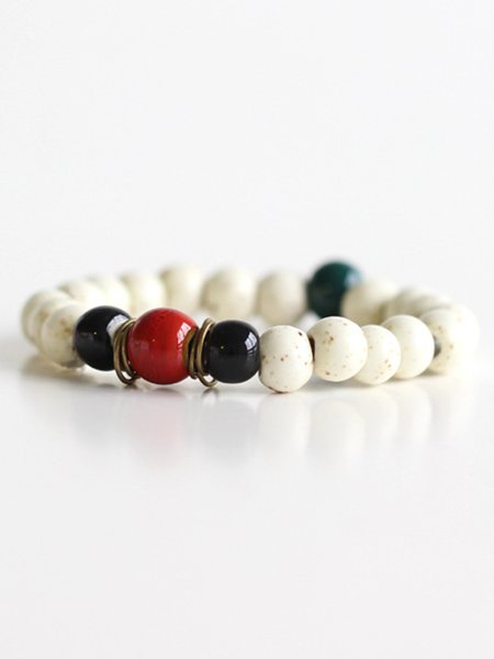 

Vintage DIY Ceramic Beaded Bracelet, As picture, Bracelets & Anklets