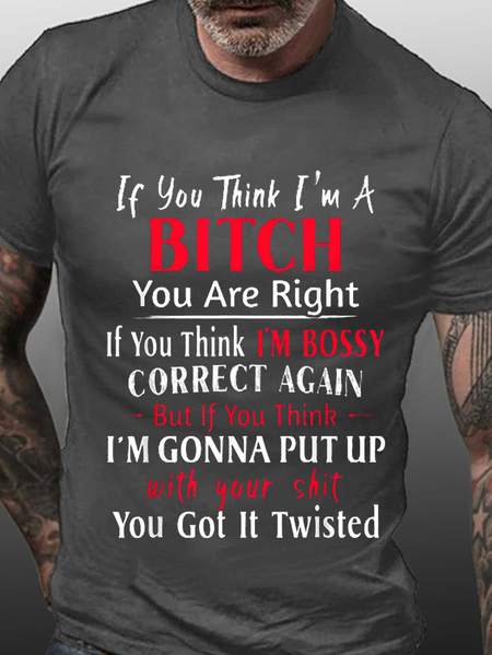 You Got It Twisted If You Think I’m An Easy Person Shirts&Tops, Deep gray, T-shirts