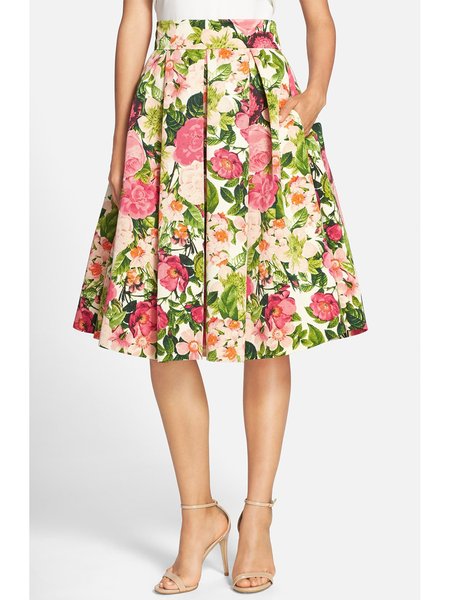 

Daily Midi Regular Fit Elegant Short Skirt, Green, Midi Skirts