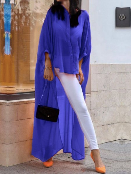 Summer Lightweight Non-Stretch Loosen Short Sleeve Daily Tops, Purple, Tops