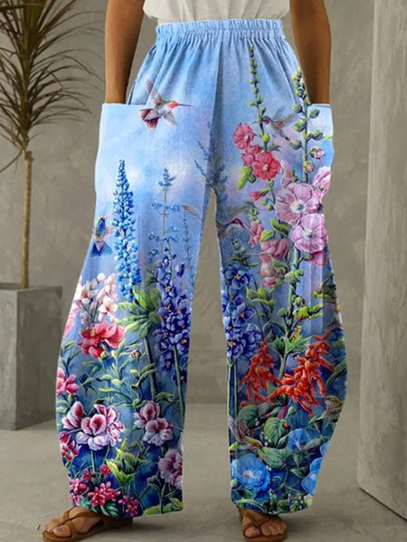 

Vacation Loosen Floral Pants, Multicolor, Pants