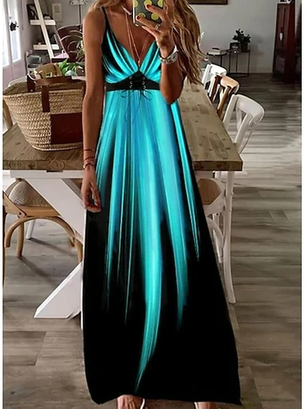 

Ombre Vacation Sleeveless Knit Dress, Multicolor, Dresses